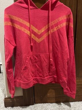 Kids Kansas city Light weighted hoodie red with gold swooshes